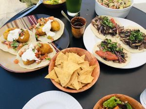 Cauliflower and mushroom tacos 😋 at La Cocina del Zorro in Tijuana