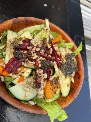 The salad dressing on this house salad was no joke the best!  at La Cocina del Zorro in Tijuana