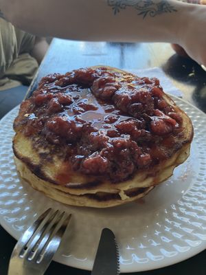 Pancakes! Huge and fluffy and delicious.  at La Cocina del Zorro in Tijuana