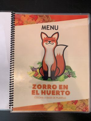 Menu at La Cocina del Zorro in Tijuana