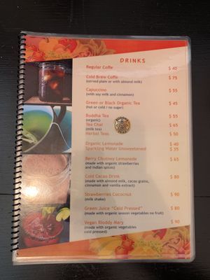 Menu at La Cocina del Zorro in Tijuana