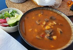 Vegan pozolito 🤤🌿 at La Cocina del Zorro in Tijuana