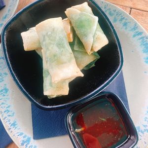 Wakame loempia's  at Havenpaviljoen Wad Anderz in Schiermonnikoog