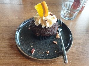 Carrot cupcake at Havenpaviljoen Wad Anderz in Schiermonnikoog