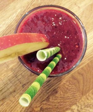 Smoothie...creamy, fruity, yummi! at Golden Temple Teehaus in Hamburg