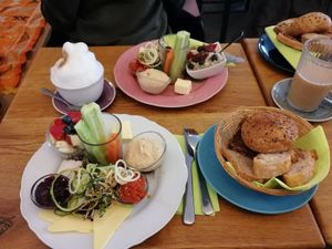 Temple and fit for fun breakfast at Golden Temple Teehaus in Hamburg