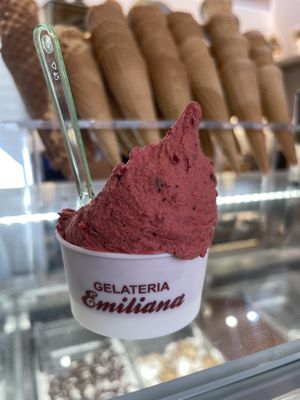 Helado vegano de frutos rojos at Gelateria Emiliana in Split