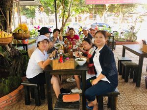 Enjoying meal at Thuần Chay Cội Nguyền in Phoc Long