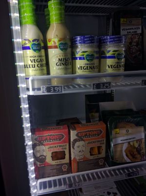 Vegan groceries in store at Vx in North London