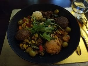 Delicious falafel, hummus and Baba Ganoush  at L'Orient  in Wilhelmshaven