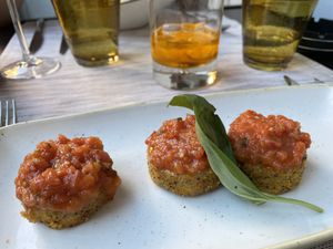 Polenta bruschette at Fiorentina in Locarno
