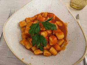 Gnocchi with Napoli sauce at Fiorentina in Locarno