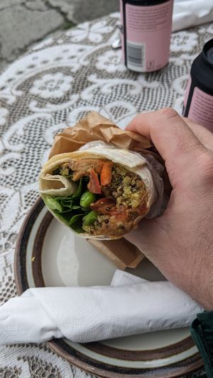 Vegan wrap at Sødahlhuset in Aandalsnes
