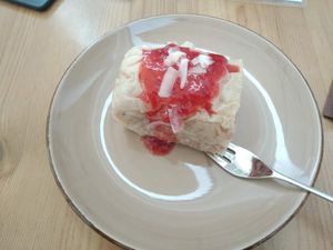 Strawberry dumpling at Moji Struklji - My Dumplings of Slovenia in Ljubljana