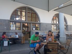 Restaurant seen from the outside area at Moji Struklji - My Dumplings of Slovenia in Ljubljana