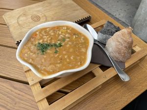 Vegan kamut stew  at Moji Struklji - My Dumplings of Slovenia in Ljubljana