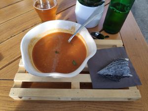 Pumpkin and chickpea 'curry' at Moji Struklji - My Dumplings of Slovenia in Ljubljana