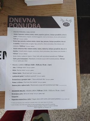 Vegan lunch options at Moji Struklji - My Dumplings of Slovenia in Ljubljana