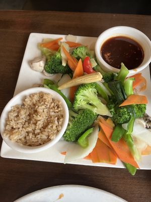 Steamed veggies brown sauce   at Asian Imperial in Lunenburg