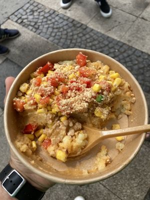 Smashed potatoes with nuts and vegetables  at Kartoffel Pott in Dortmund