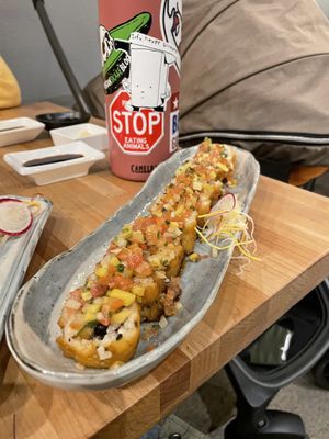 Sweet potato tempura   at Chikyū Vegan Sushi Bar & Izakaya in Las Vegas
