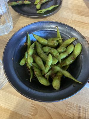 Garlic edamame   at Chikyū Vegan Sushi Bar & Izakaya in Las Vegas