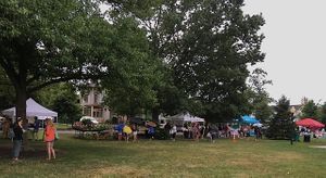 Market on the town’s green at Farmer's Market in Hudson
