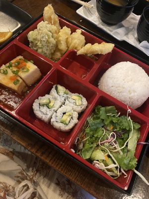 Veggie tempura, tofu, steamed rice veggie sushi   at Sushi Rock in Guam