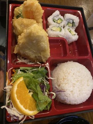 Veggie tempura and veggie sushi   at Sushi Rock in Guam
