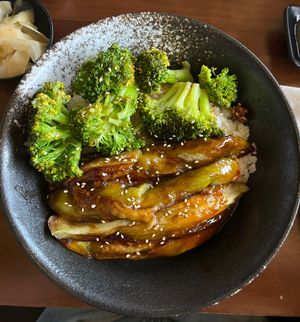 eggplant unagi donburi  at Sushi Rock in Guam