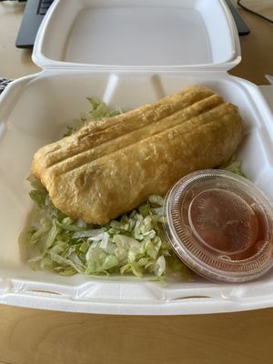 Vegan Chimichanga  at Pelon's Baja Grill in Norfolk