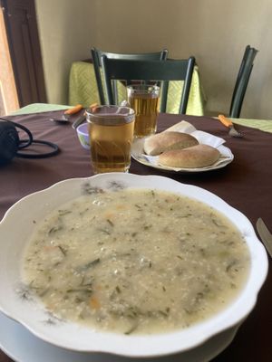 Sopa de avena (oat soup)  at Snack Vegetariano Dona Franca in Sucre