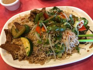 Stir fried ramen vegan v11 at Chopstix in Seaside