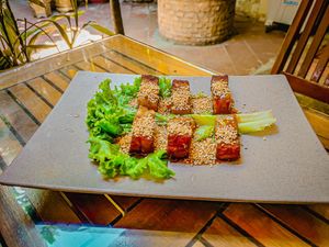 Mock pork grillled with sesame at Huong Sen in Da Nang