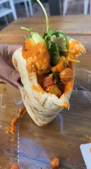 Chickpea Gyro, add hummus, no tzataki, no feta.   at Fresca Vida in Clearwater