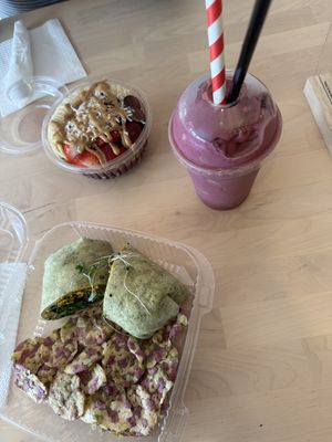 Vegan breakfast burrito, açaí bowl, protein smoothie .  at Fresca Vida in Clearwater