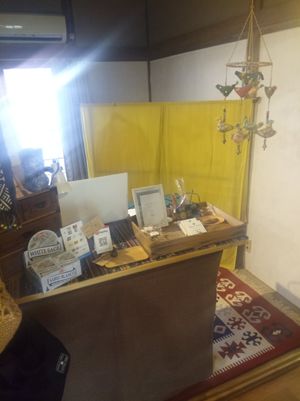 The checkout counter at Ninifuni in Tokyo