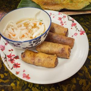 Spring rolls (offered) at Co Ba in Long Xuyen