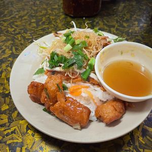 Com Tam (broken rice with mock-meat), 20K at Co Ba in Long Xuyen