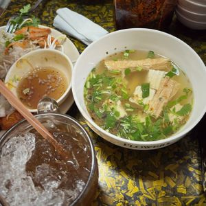Clear soup (offered to us) at Co Ba in Long Xuyen