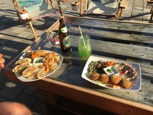 Vegan Falafel dish and drink at Abdus Soul Kitchen and Cafe in Altotting