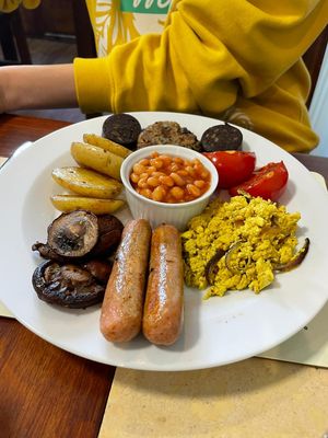 Vegan full English at Goats & Oats at Garsdale in Sedbergh