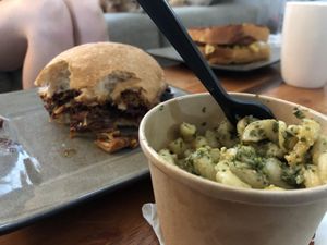 BBQ Jack and Pesto Mac n Cheese at Pure Soul PB Eats in Sacramento