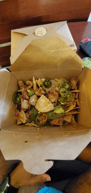 Nachos with Chickn at Pure Soul PB Eats in Sacramento