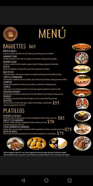 Menú at Sol de Maple in Cozumel