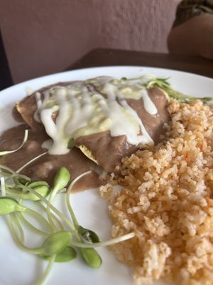 Enfrijoladas 💚  at Sol de Maple in Cozumel