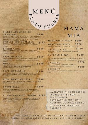 Plato Fuerte at Sol de Maple in Cozumel