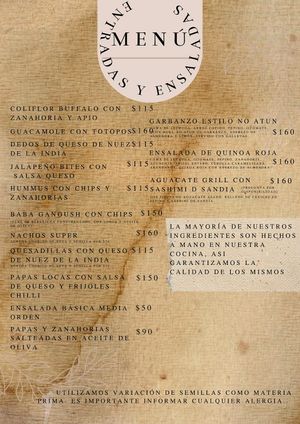 Entradas y Ensaladas at Sol de Maple in Cozumel