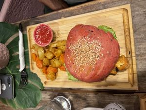 Tofishy burgerr  at Sol de Maple in Cozumel