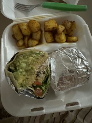 Their delicious burrito  at Sol de Maple in Cozumel